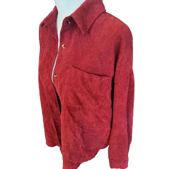BELALU SOFT BURGENDY CORDEROY TOP WOMENS SIZE SMALL - Picture 7 of 8